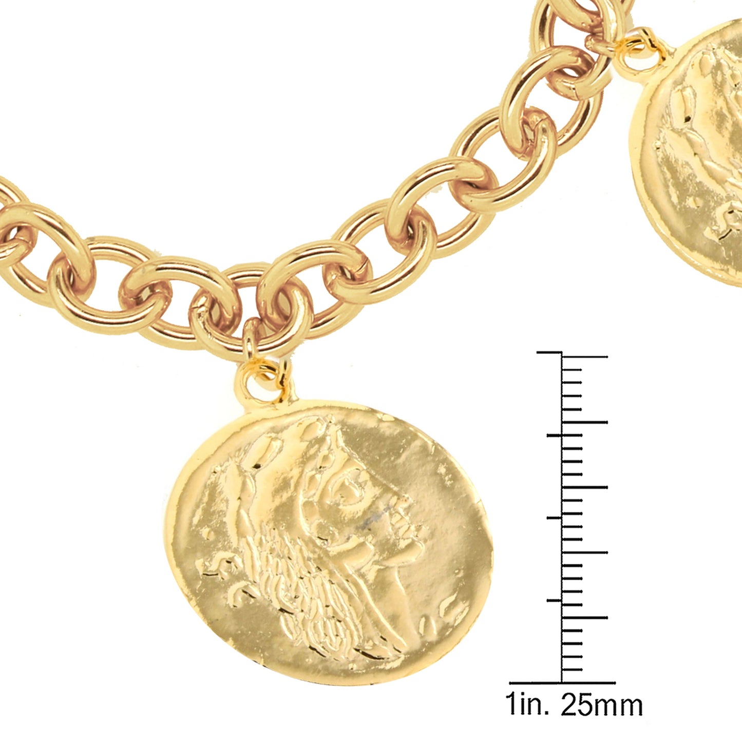 7.75" Ancient Coin Rolo Bracelet