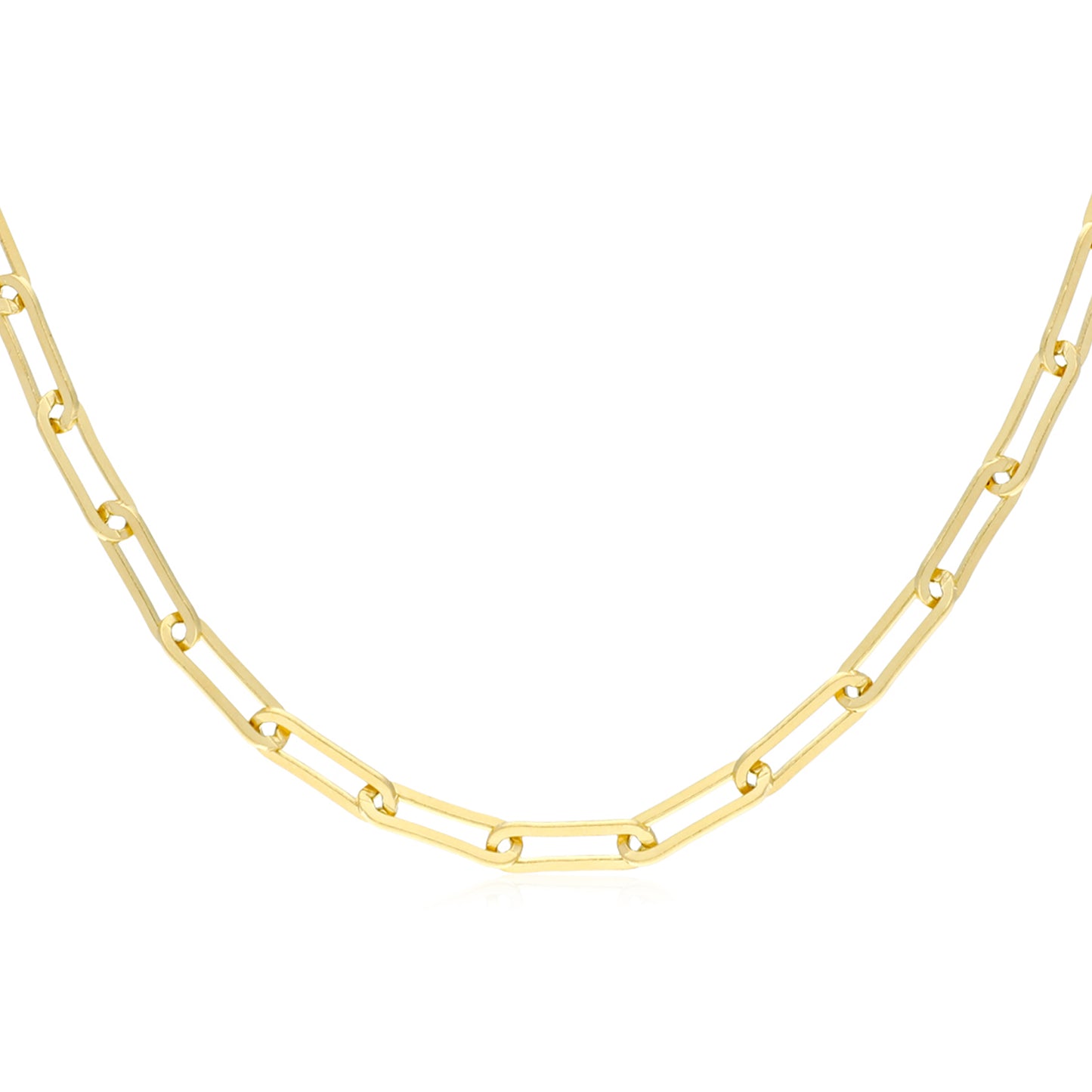 18" yellow Paper Clip Link Chain Necklace