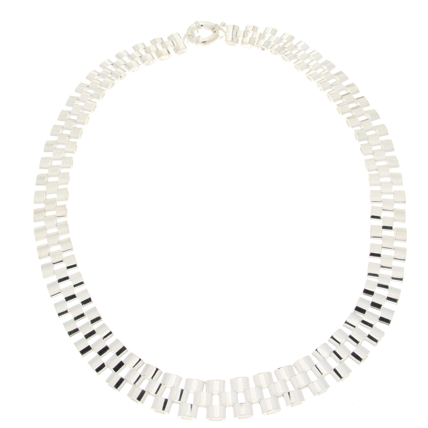 18" White Gold Rolex Link Necklace