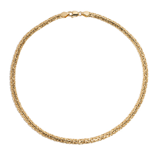 18" Flat Hammered Byzantine Necklace
