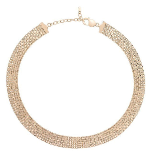18" Gold Plated Wide Bismark Necklace