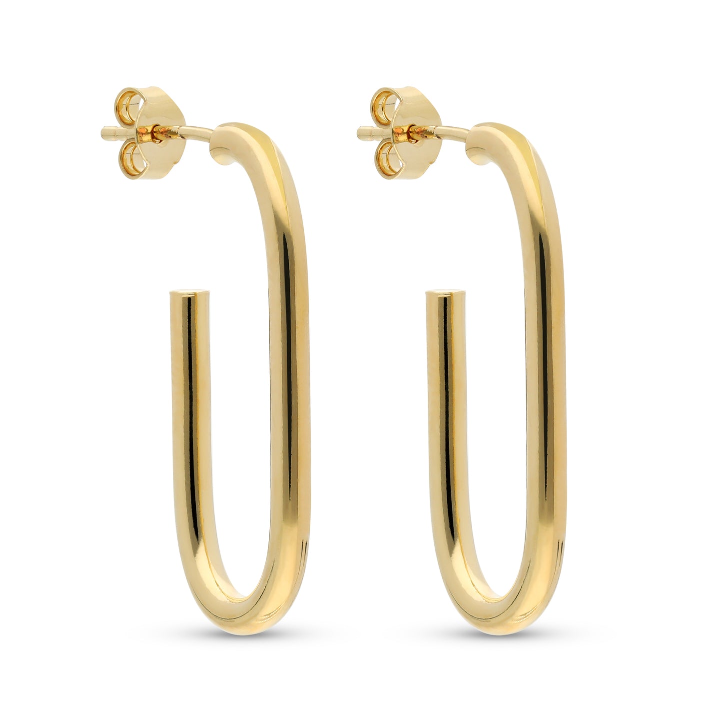 18kt Yellow Gold On Bronze Long Paperclip Stud