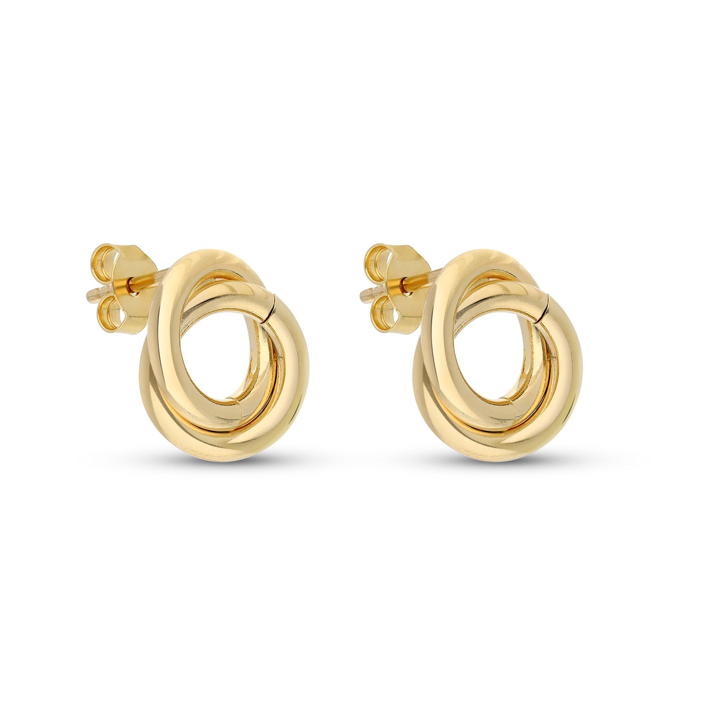 18kt Yellow Gold On Bronze Love Knot Stud