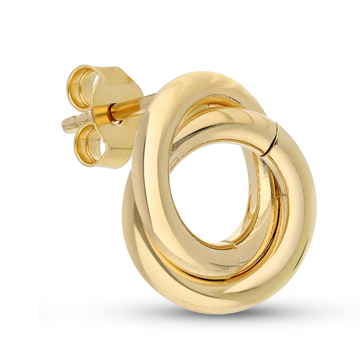 18kt Yellow Gold On Bronze Love Knot Stud