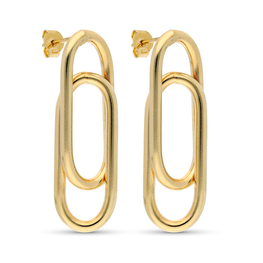 18kt Gold on Bronze Large Paperclip Stud