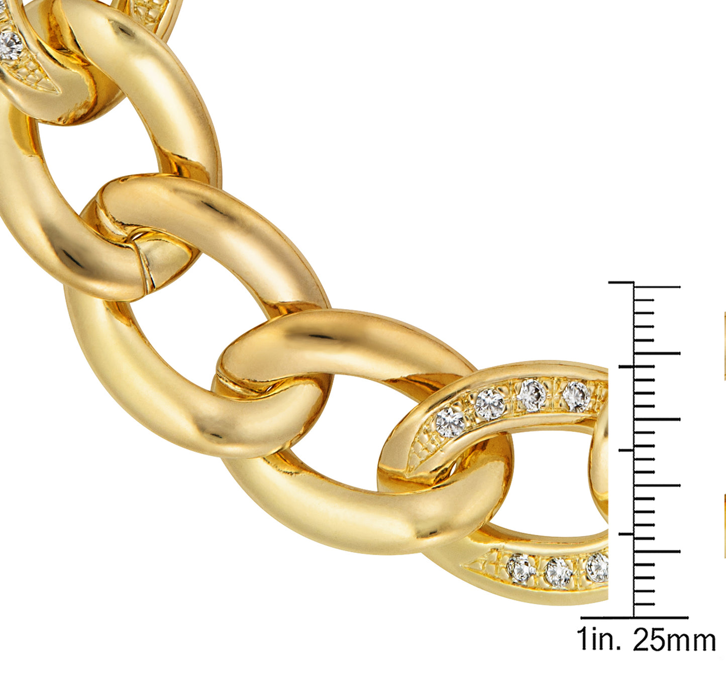 Large Link Cubic zirconia Bracelet