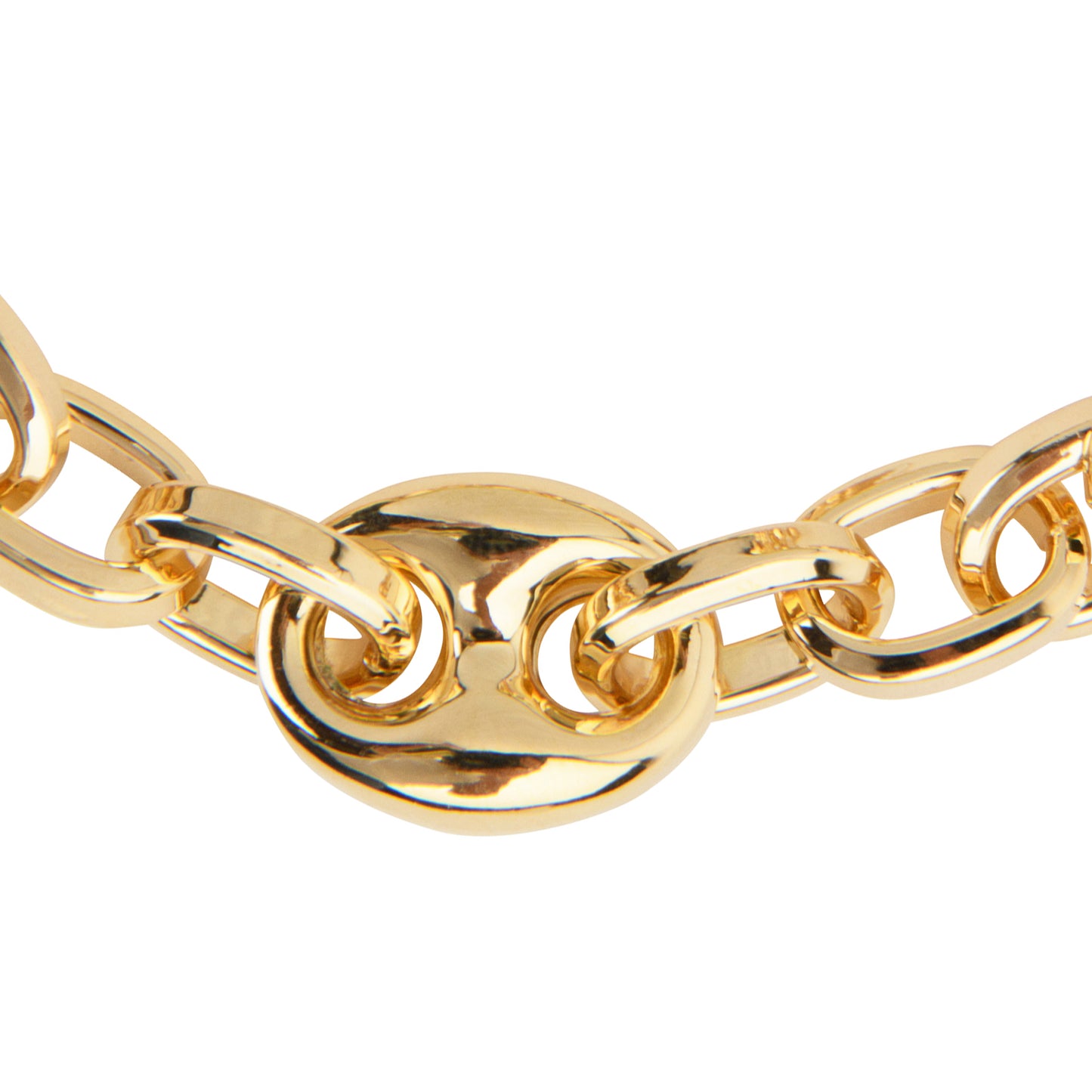 8"Combination  Rectangular Link & Puffed Link Bracelet