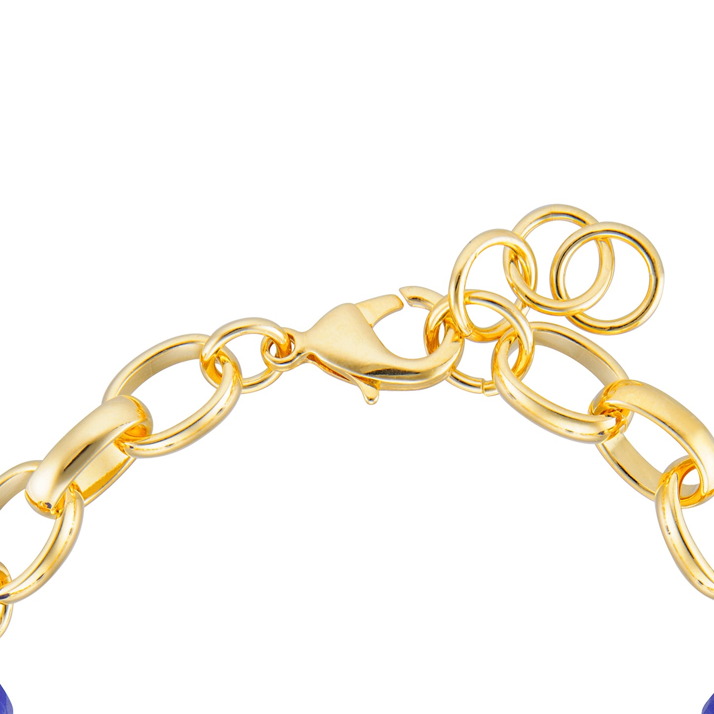 8" Blue Agate Oval Rolo Bracelet