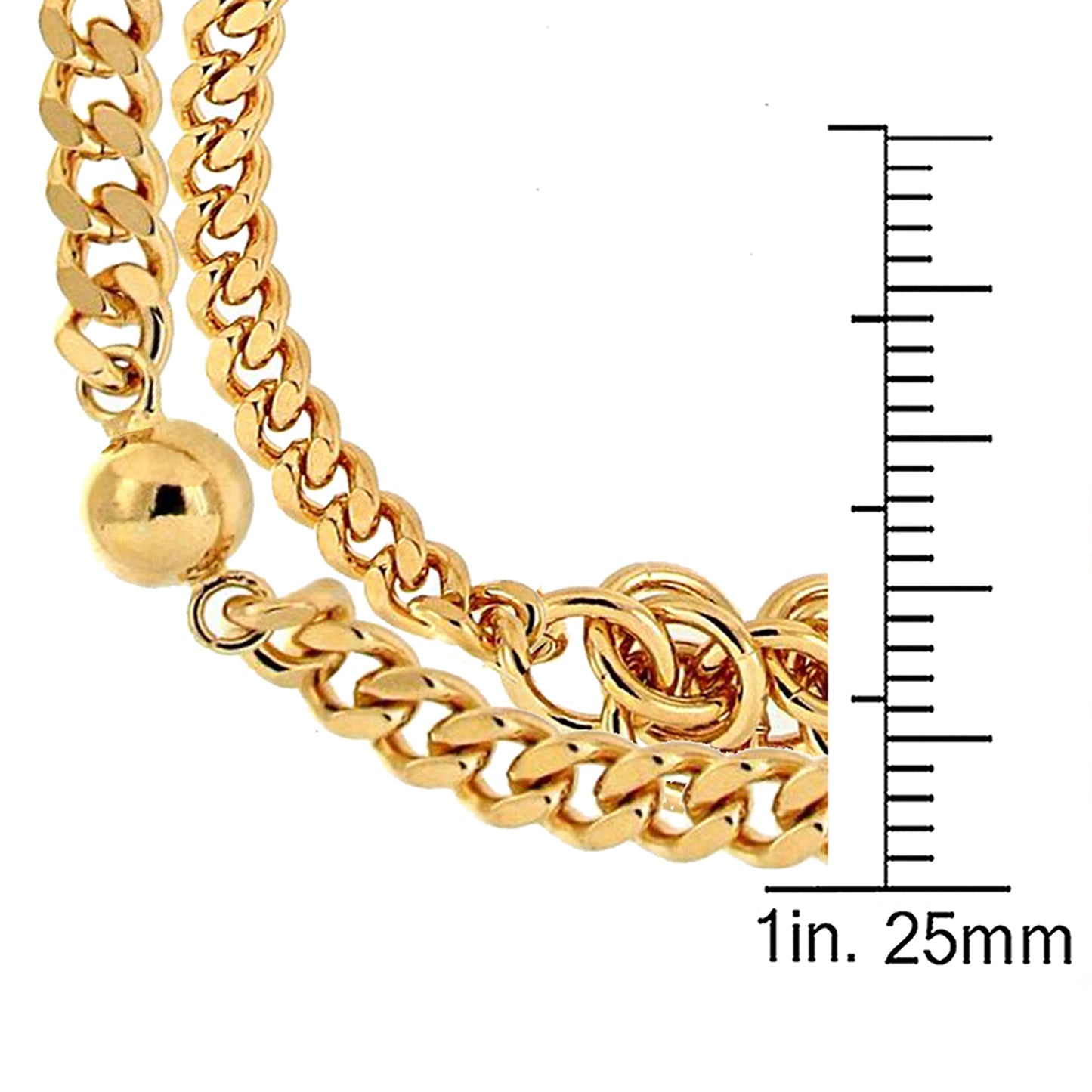 8" Double Curb Link Knot & Bead Bracelet