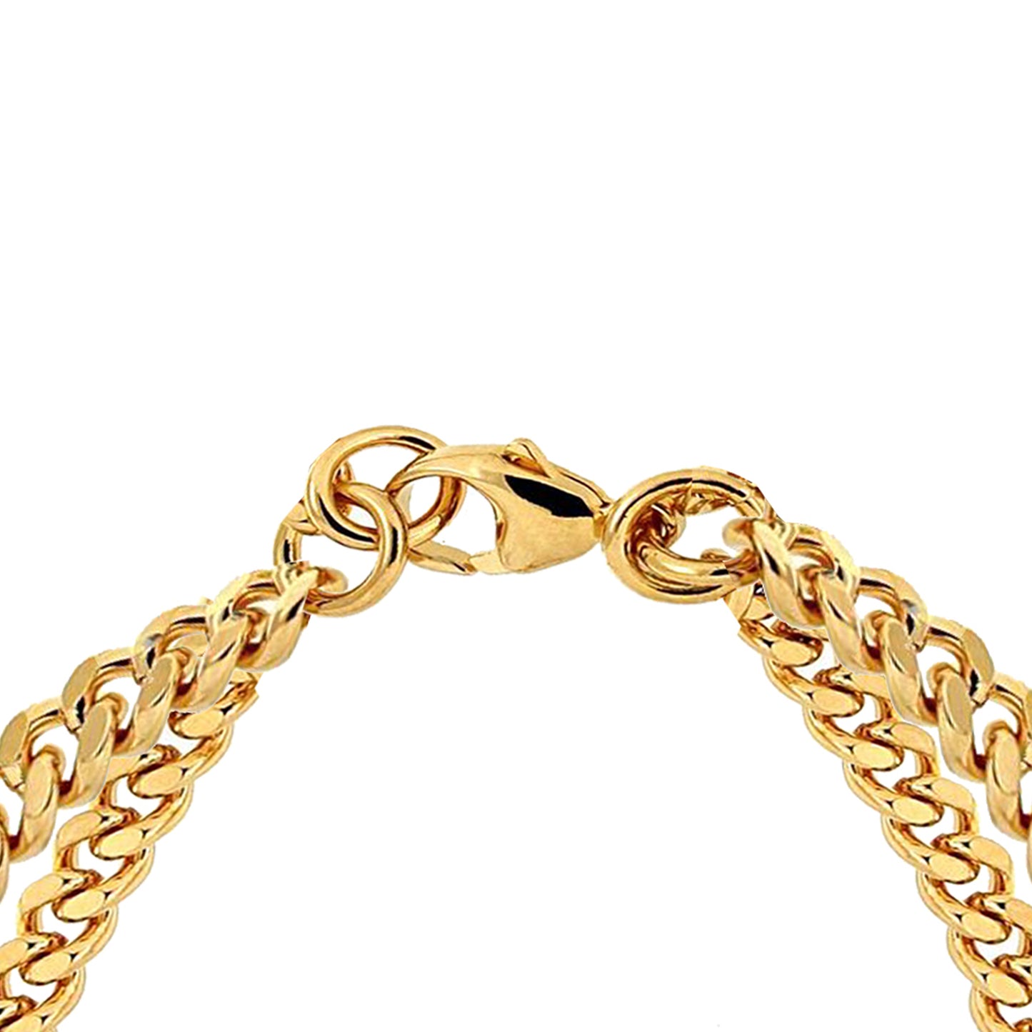 8" Double Curb Link Knot & Bead Bracelet