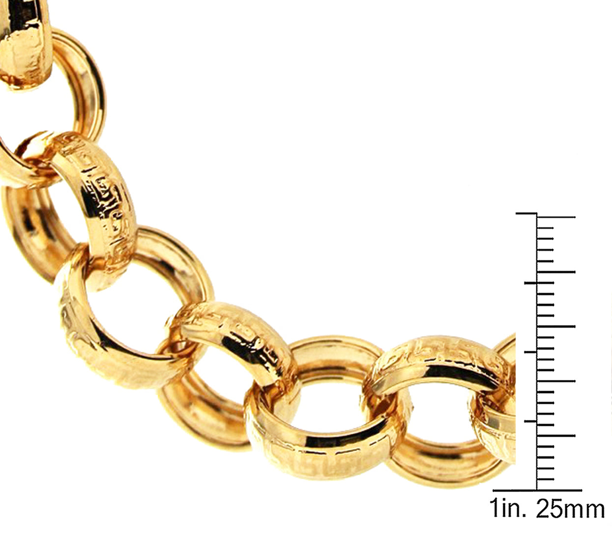 8"Large Patterned Rolo Link Bracelet with 1.5" extender