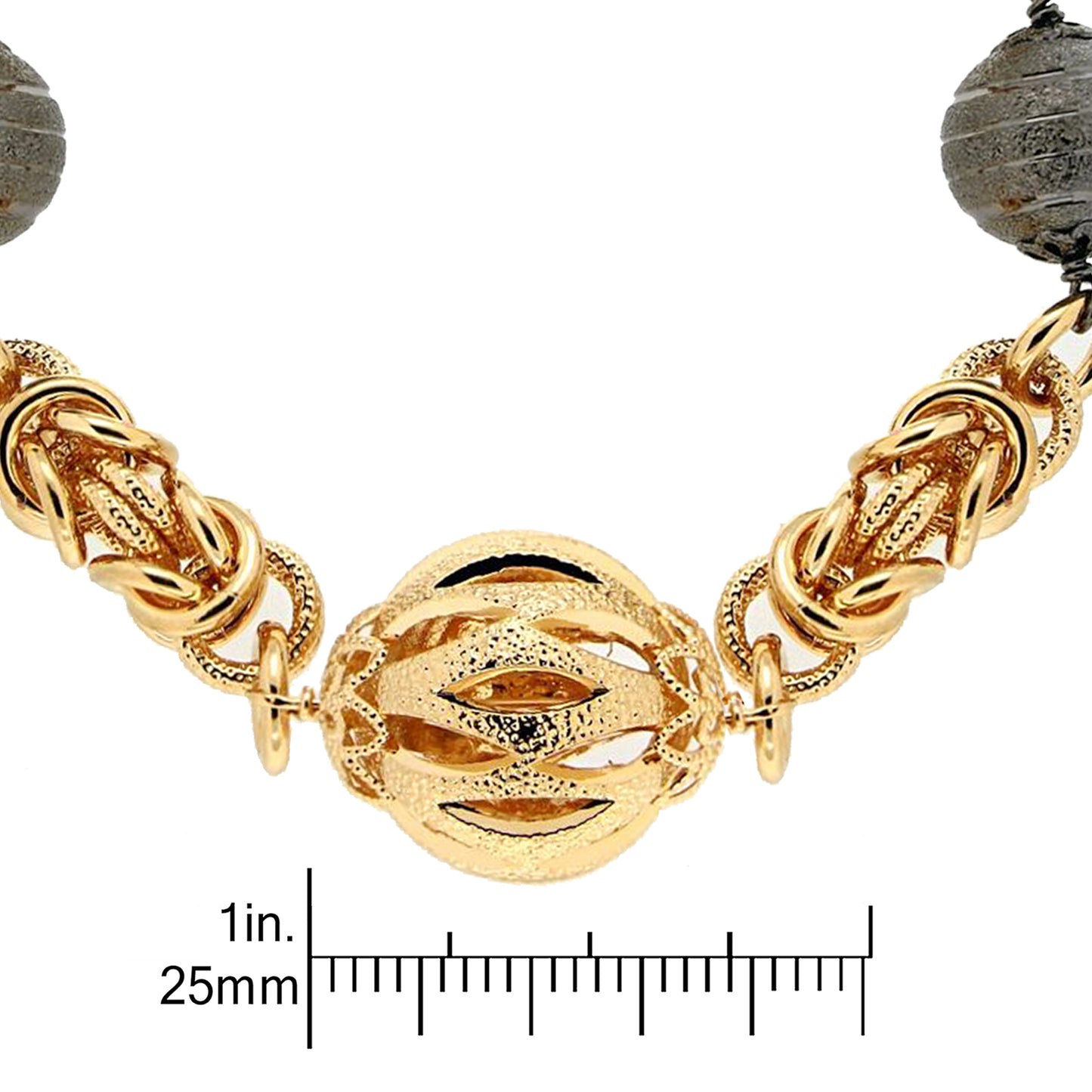 8" Byzantine Station Grey & Florentine Bead Bracelet