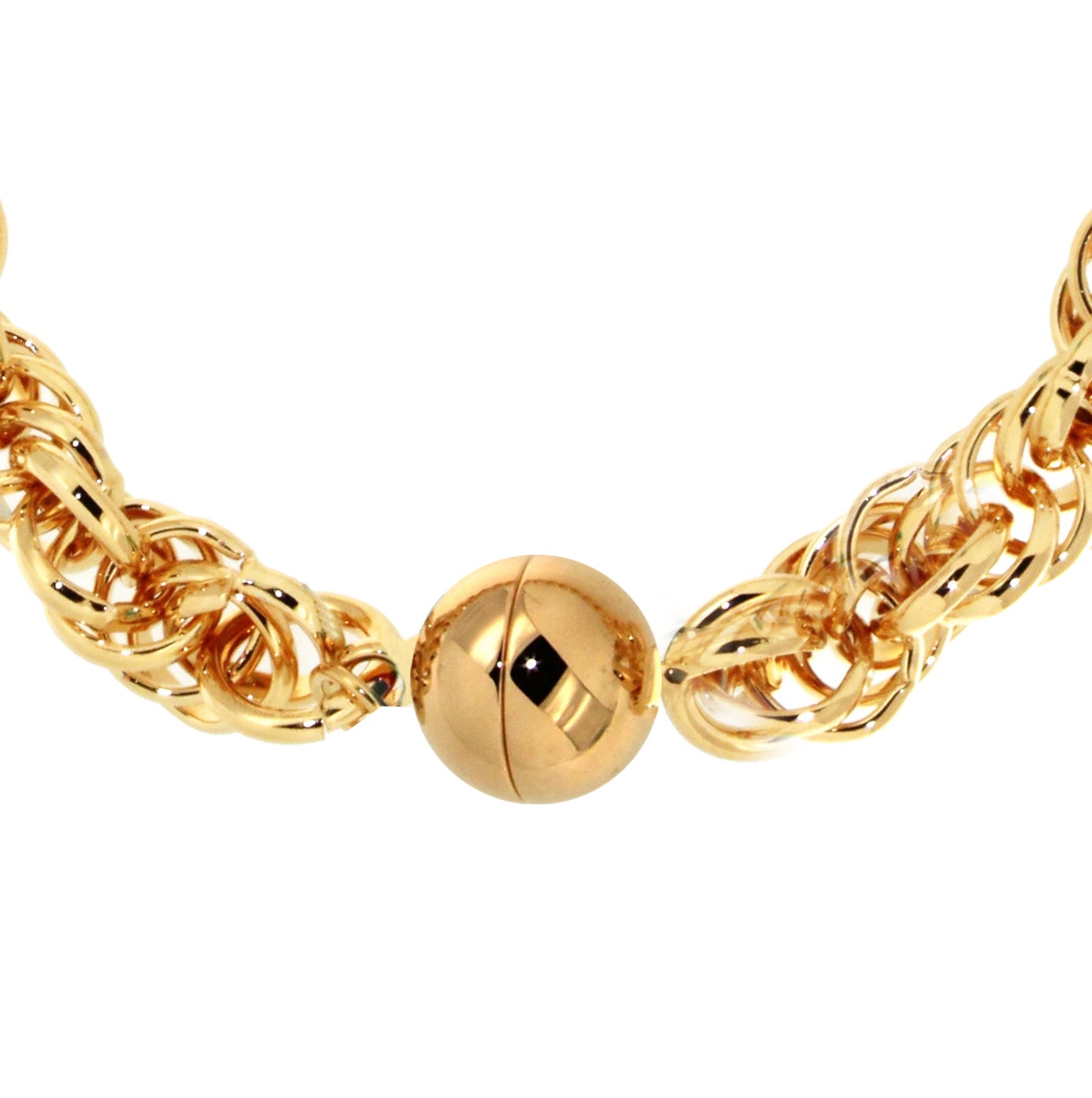 8mm Yellow Gold Rope with Magnetic Clasp