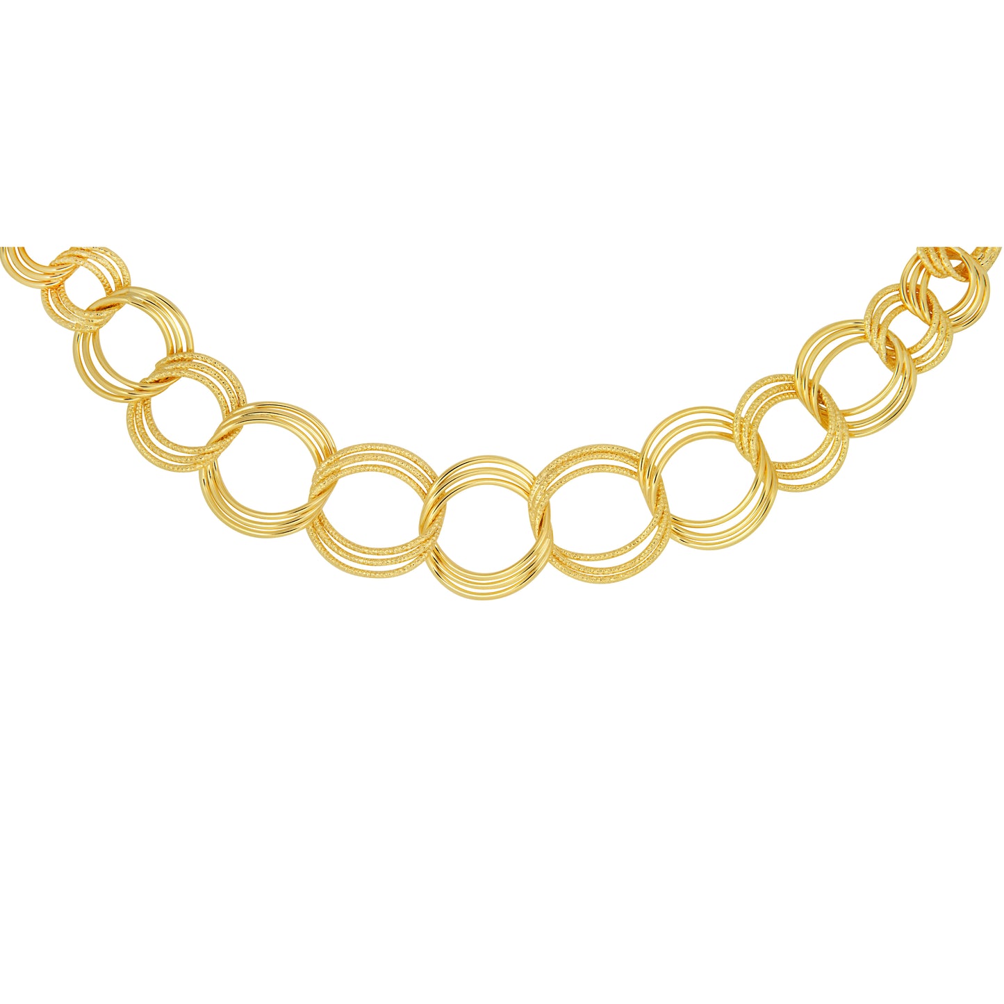 Gold Plated Graduated Open Link Necklace