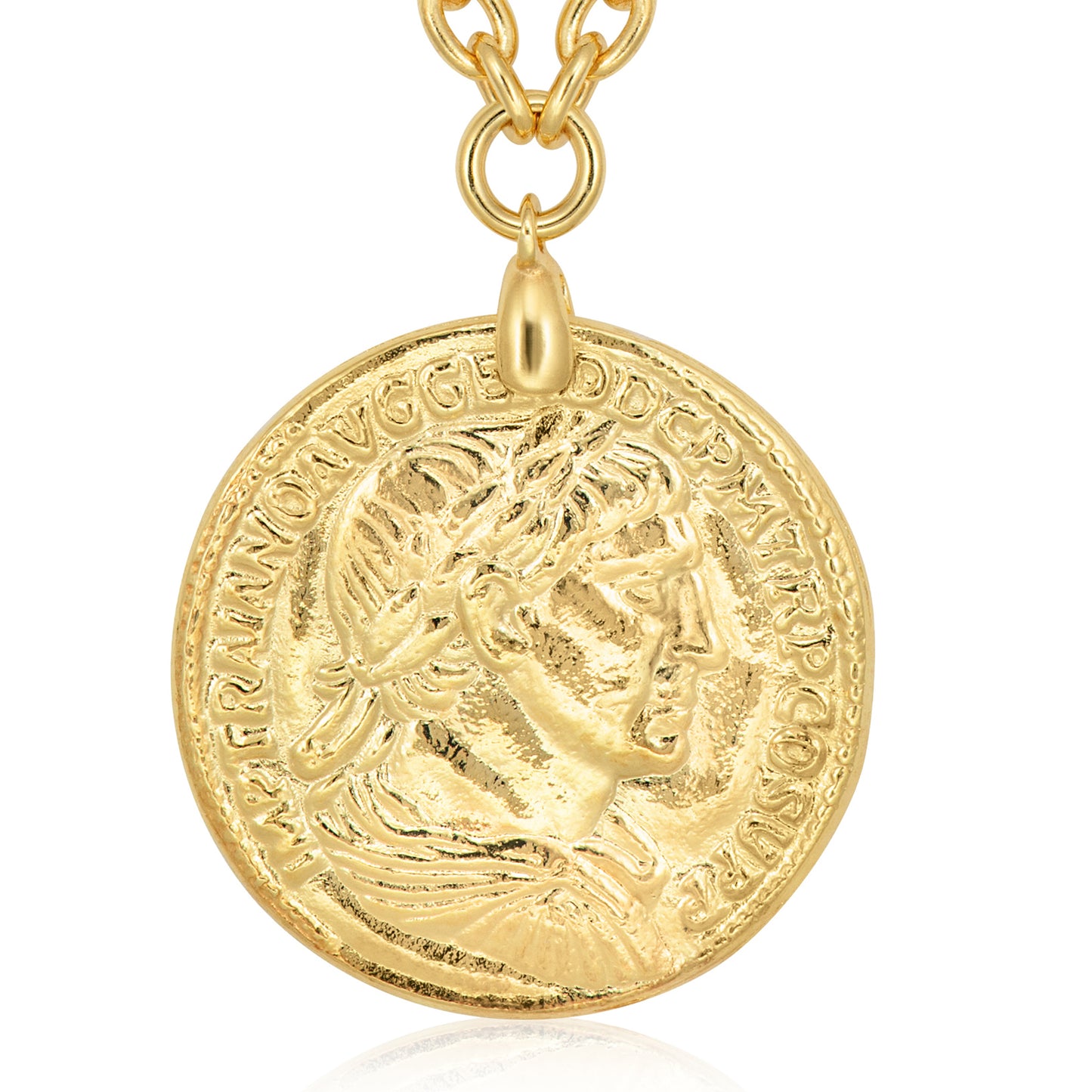 17" Rolo Coin Pendant Necklace