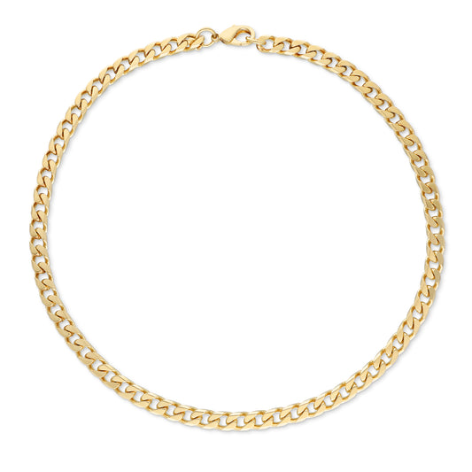 Men's Yellow Gold Plated DC Curb Link Chain Necklace