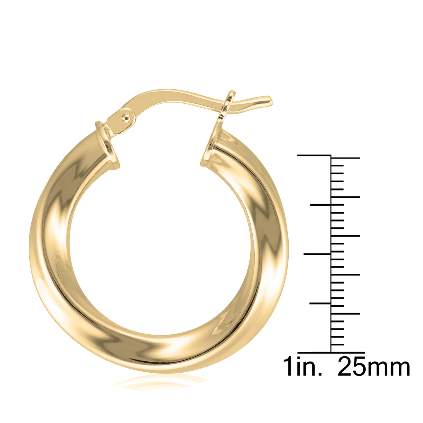 Yellow Gold Twisted Round Polished Hoop Earrings