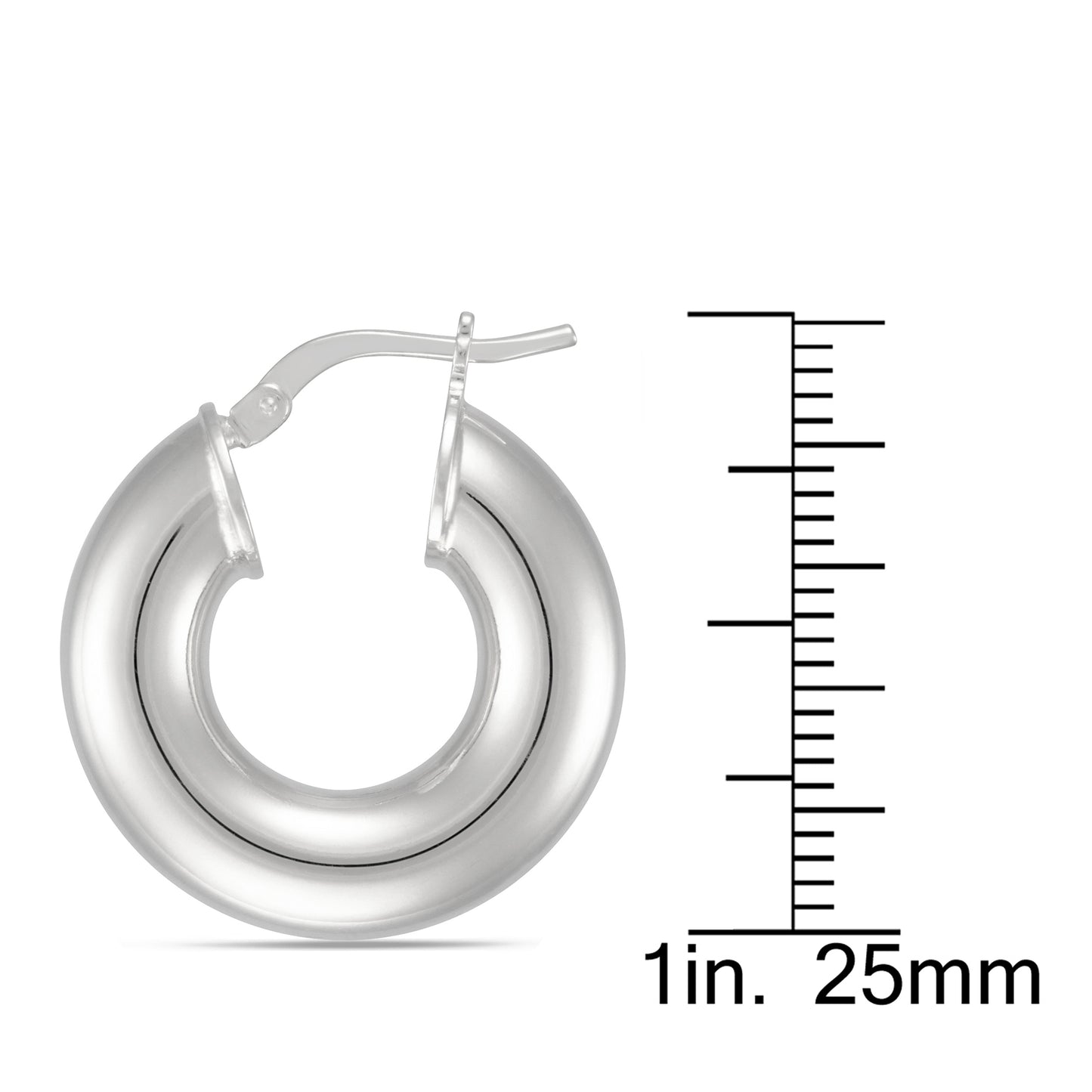 White Round Hoop Earrings