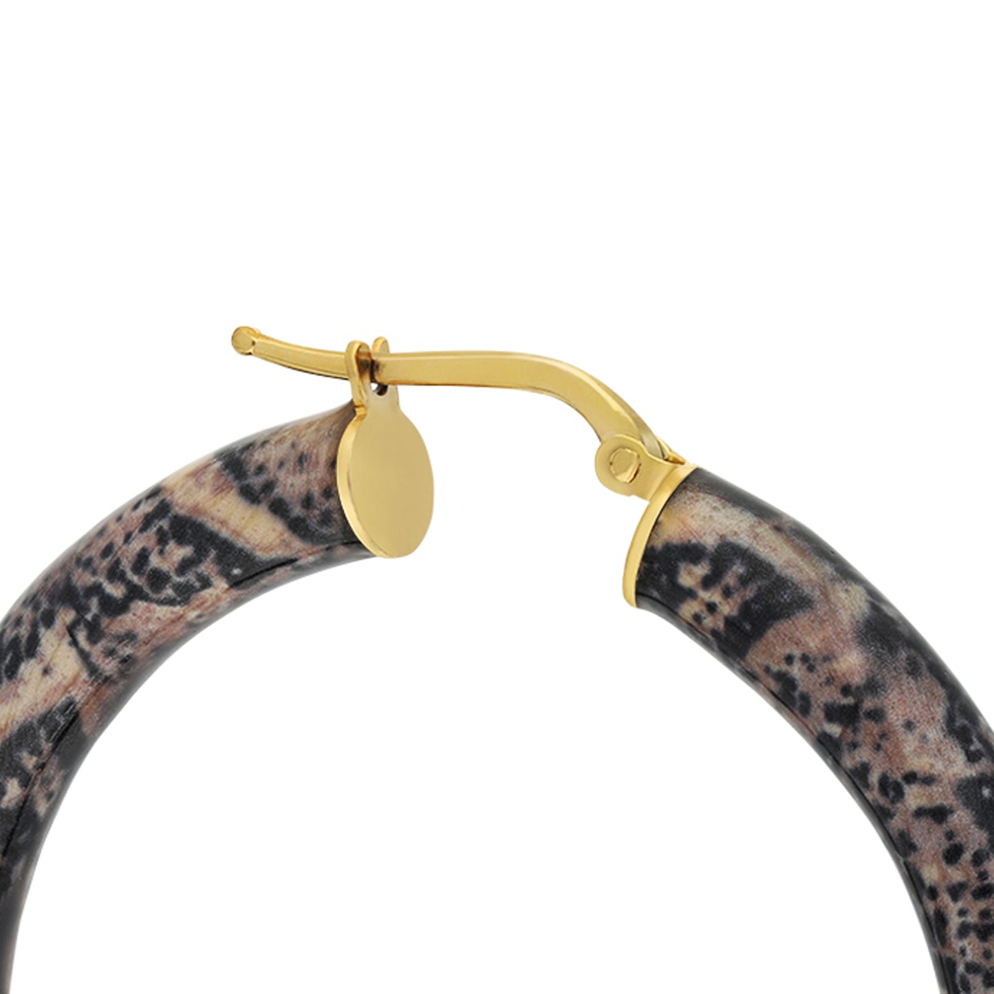 Round Tube with Python Enamel Earrings